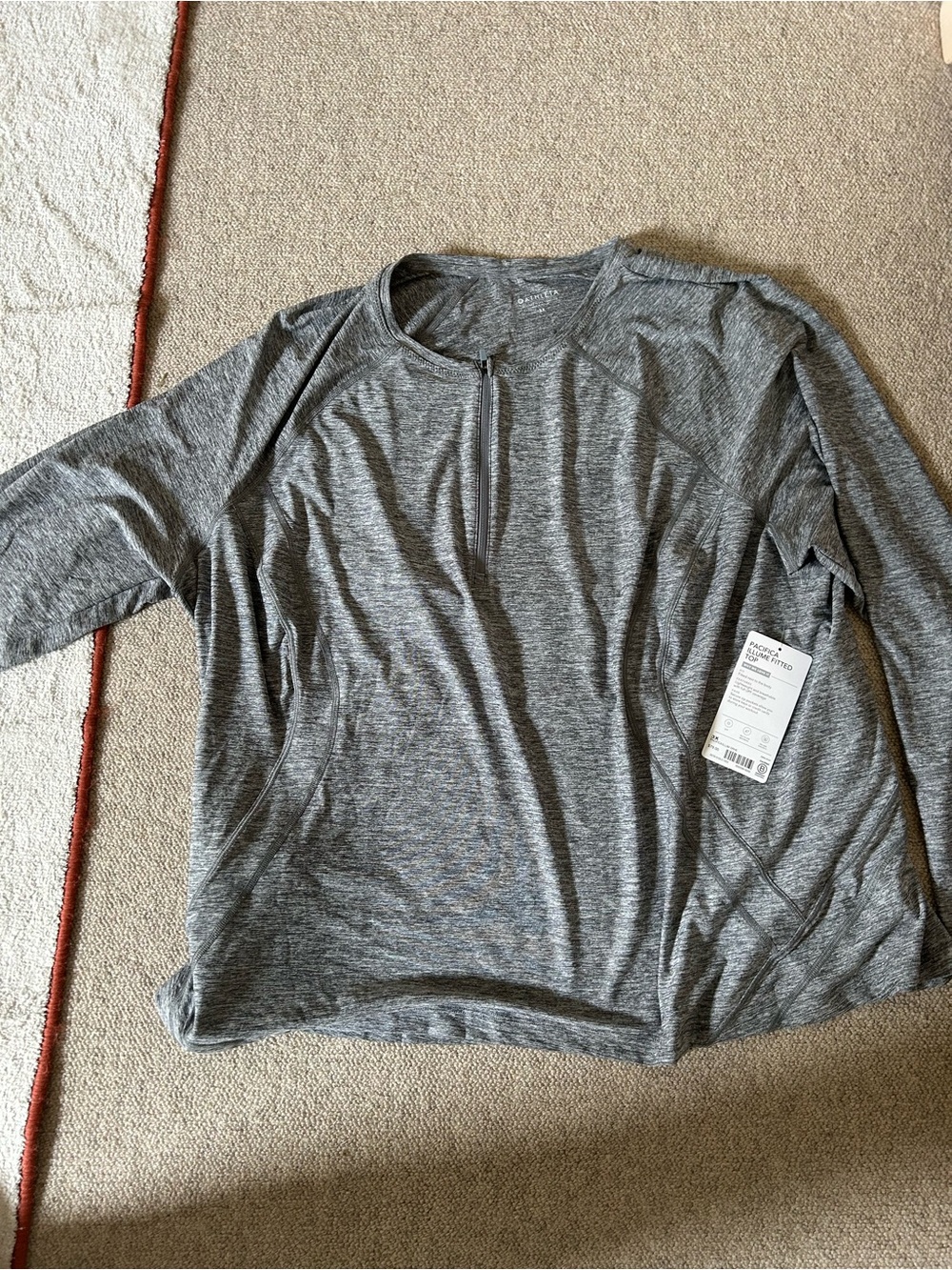 Athleta Pacifica Heather Gray Athletic Pullover Top - NWT